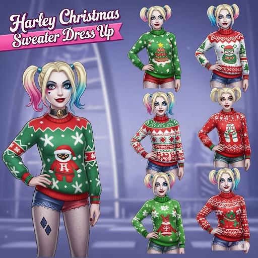 Harley Quinn Christmas Sweater Dress Up